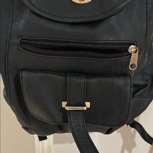Black Leather Women's Back pack/Bag